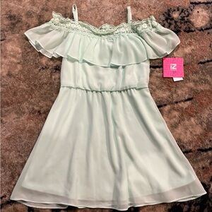 Iz Byer Mint Green Ruffle Dress